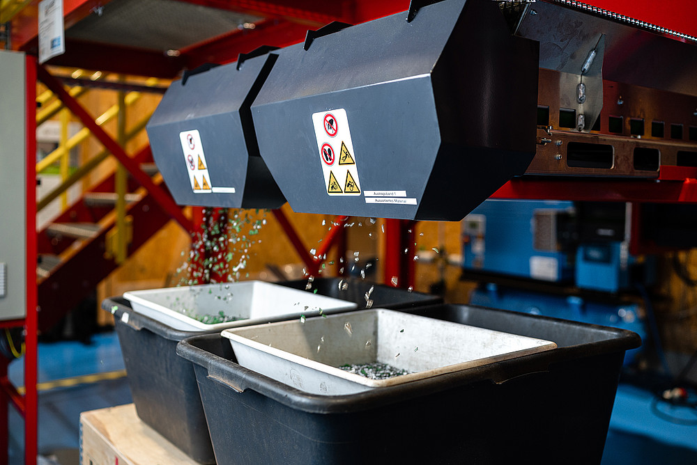Sortieranlage für realen Abfallstrom für Recyclingzwecke 
